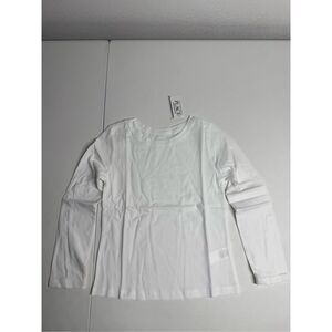 NWT The Children’s Place Girls Tee Shirt Long Sleeve White Cotton Size S/6